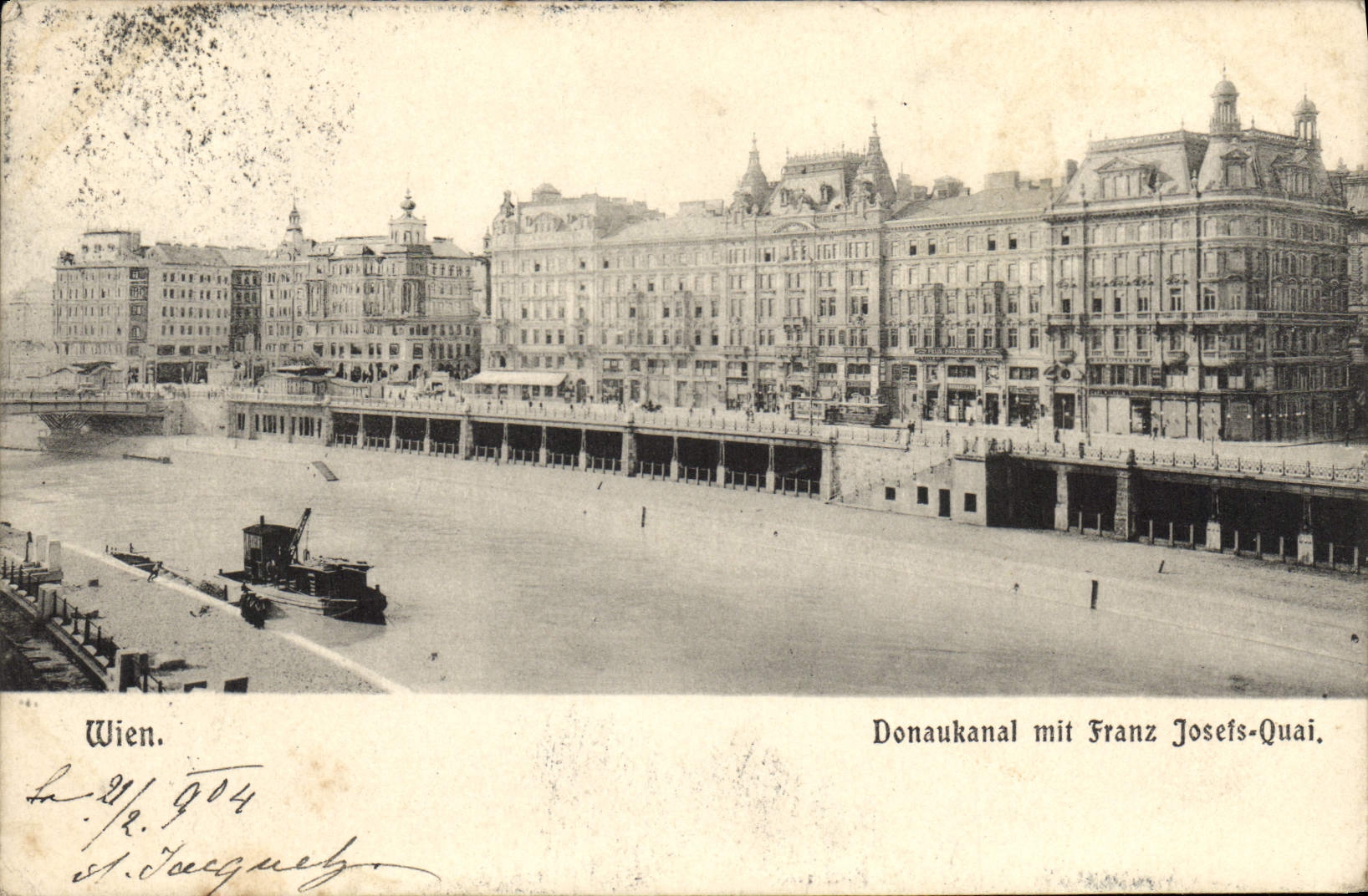 CPA Wien Donaukanal Mit Franz Josefs Quai