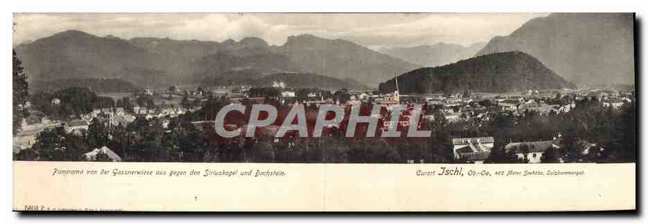 Panorama de la Gassnerwiese face au Stilzabgel et au Bachstein — Curort Ischl, Ob-Öe, 464 mètres d'altitude, Silicammergut