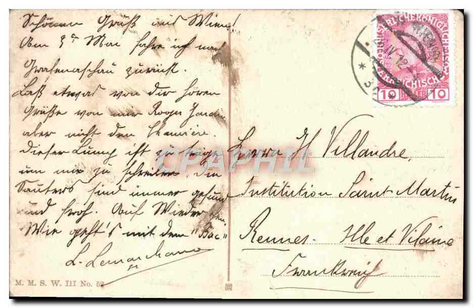CPA Wien Leopoldsberg Mit Kahlenberg Bateau — Rückseite