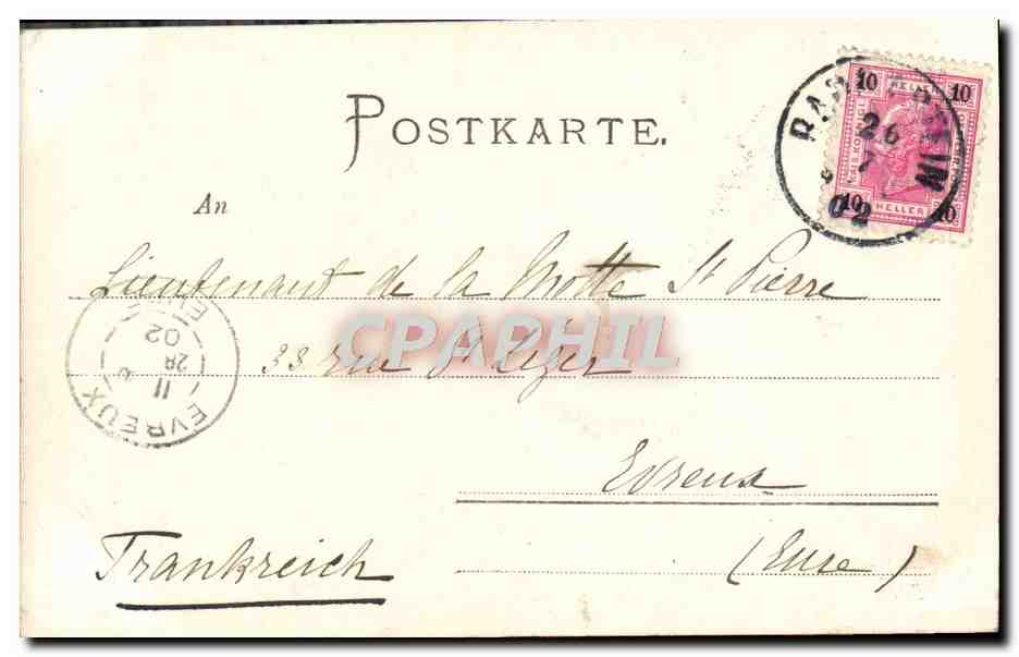 CPA Gastein Schrekbrucke — Verso