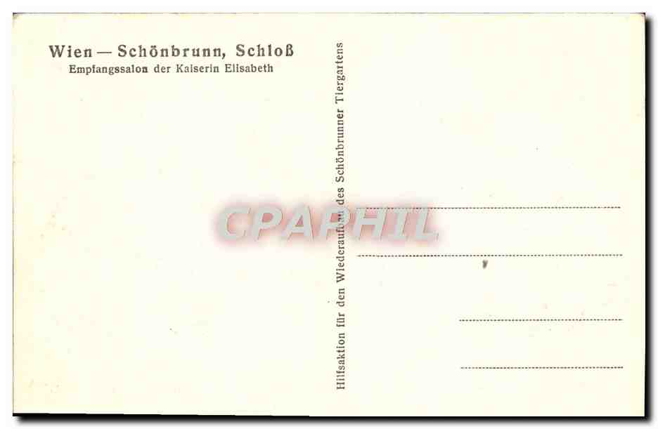 CPA Wien Schonbrunn Schloss Empfangssalon der Kaiserin Elisabeth — Verso