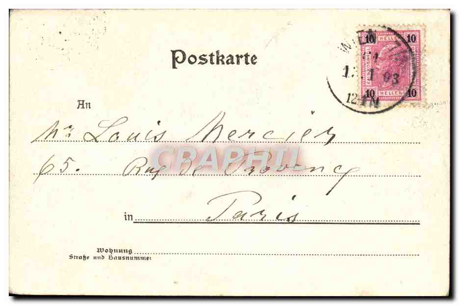 CPA Schottenring Wien Hotel de France — Back