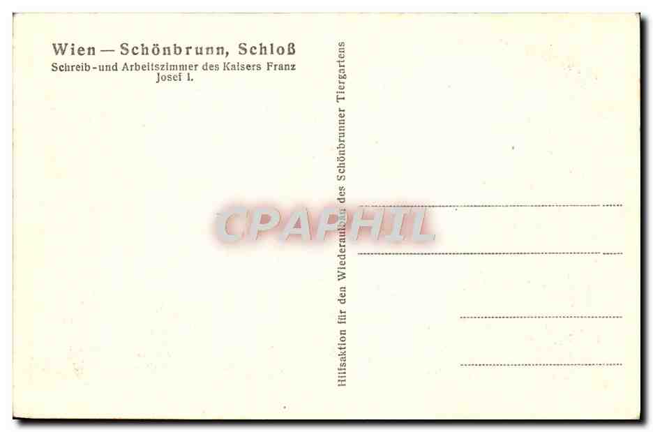CPA Wien Schonbrunn Schloss Schreib und Arbeitszimmer des Kaisers Franz Josef I — Back