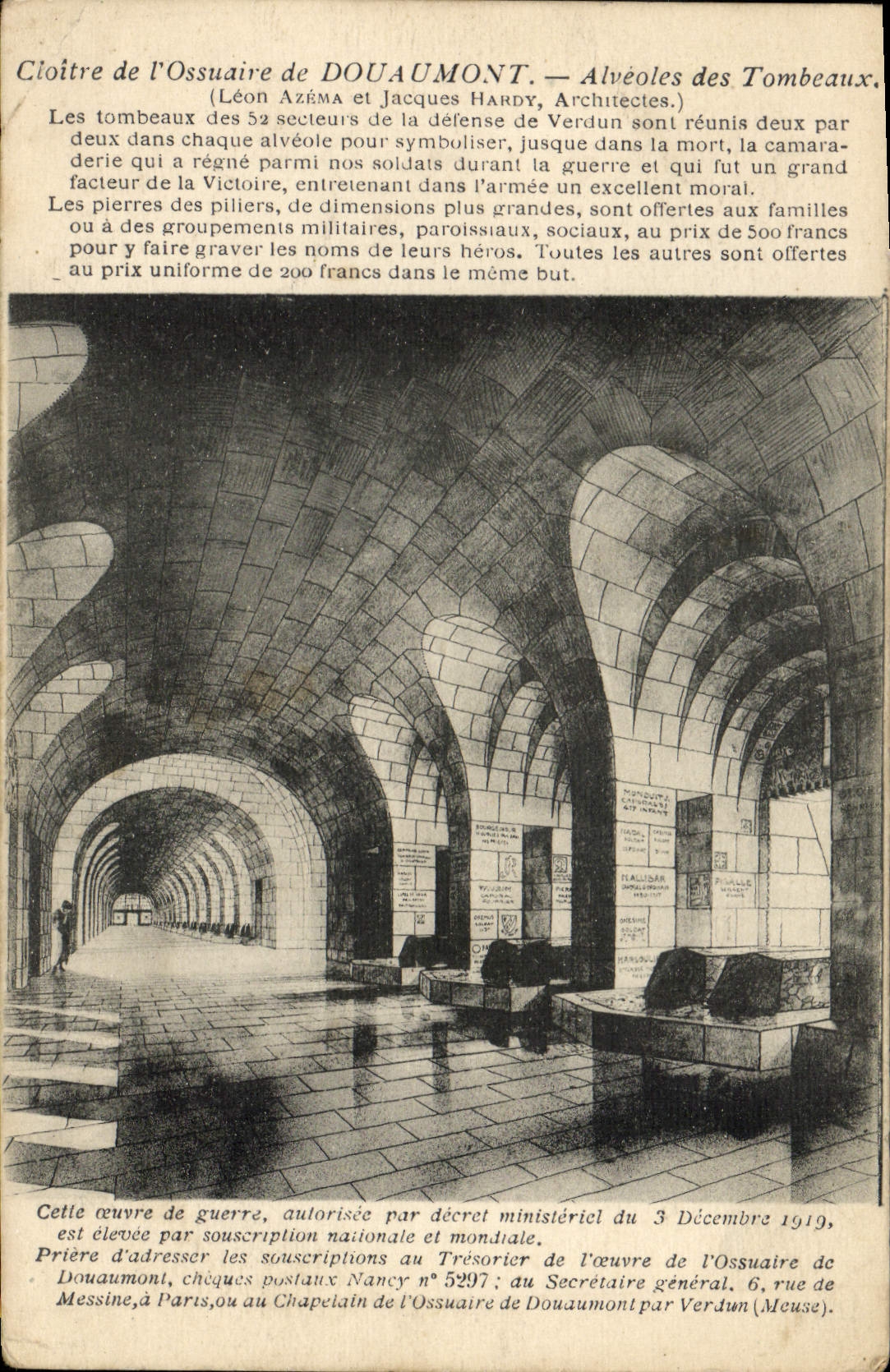 CPA Cloitre De I'Ossuaire De Douaumont Alveoles Des Tombeaux Militaria