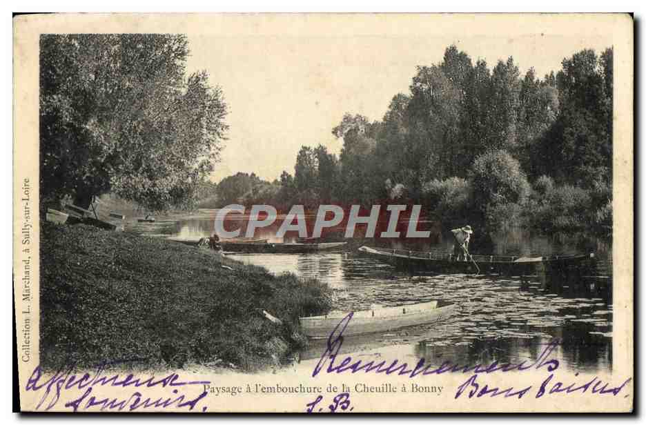 Paysage à l'embouchure de la Cheuille à Bonny — Collection L. Marchand, Sully-sur-Loire
