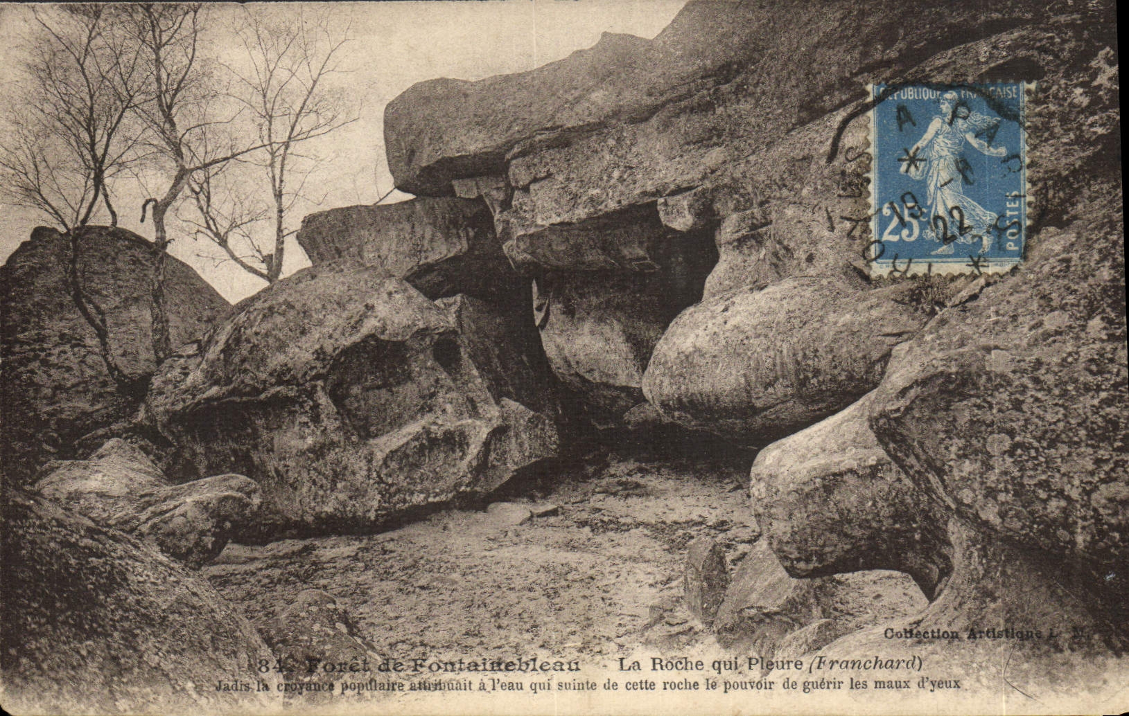 La Roche qui Pleure - Fontainebleau — Collection Ardistique L. N°84 — éditeur Franchard