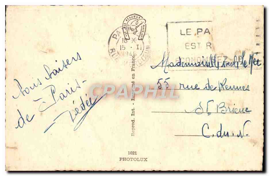 CPA Paris Le Sacre Coeur — Rückseite