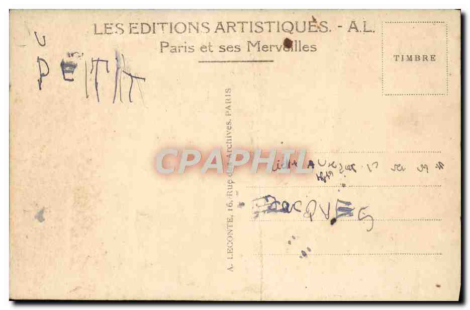CPA Paris L'Arc De Triomphe qui abrite la tombe du soldat inconnu Militaria — Rückseite