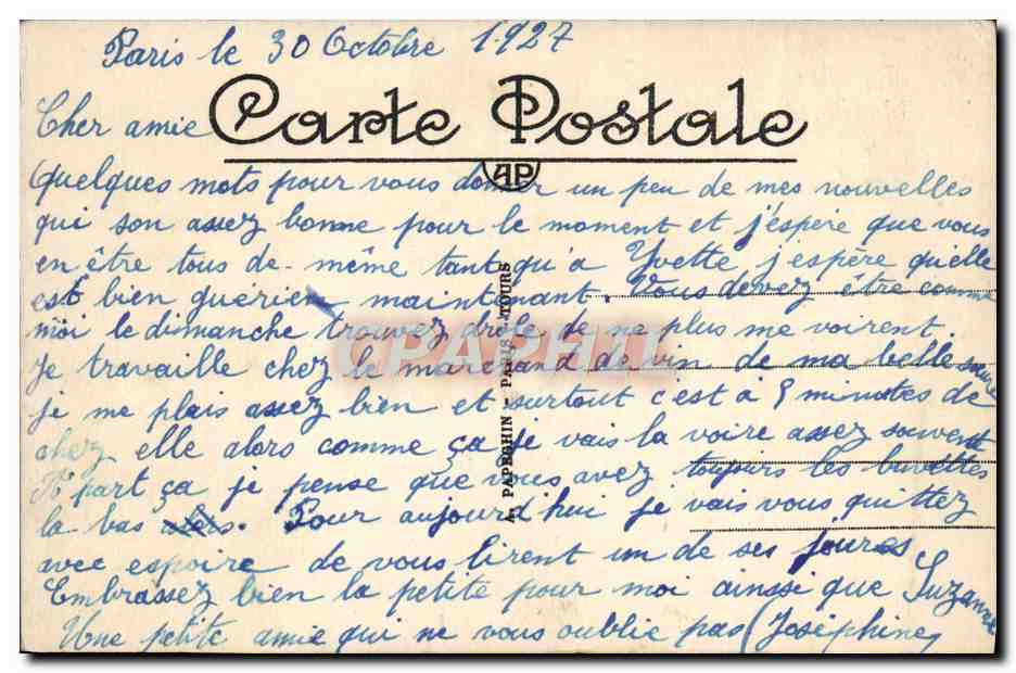 CPA Paris La Gare St Lazare — Rückseite