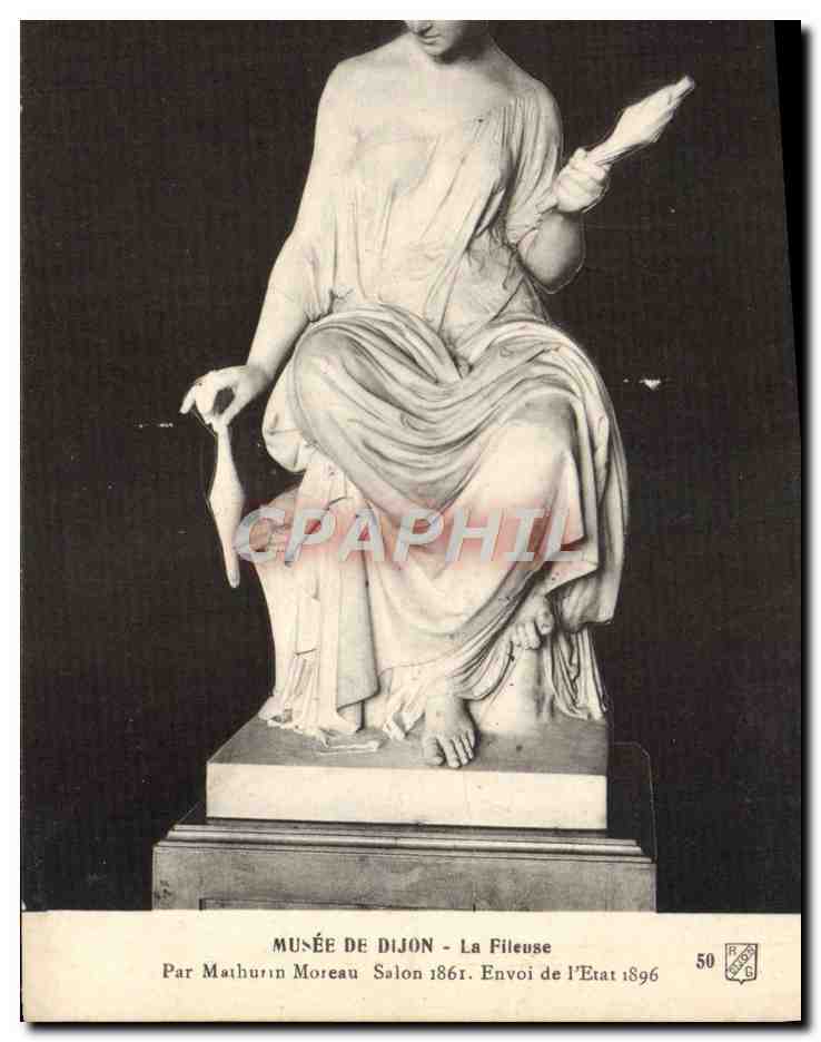 CPA Musee De Dijon La Fileuse Par Marhurin Moreau Salon 1861 