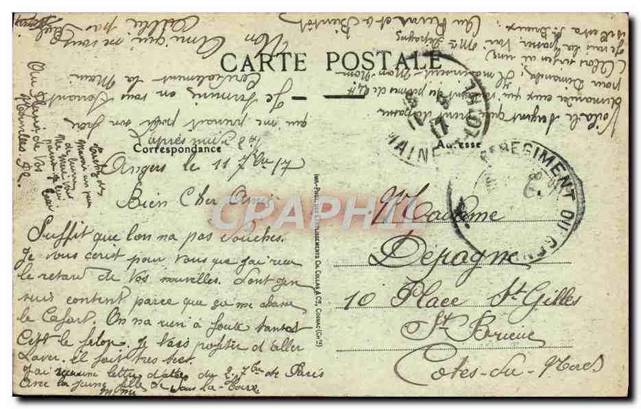 CPA Angers Vue generale Prise du Chateau — Rückseite