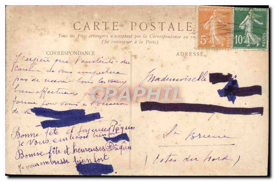 CPA Le Correge Mariage Mystique de Sainte Catherine d'Alexandrie Paris Musee du Louvre — Verso
