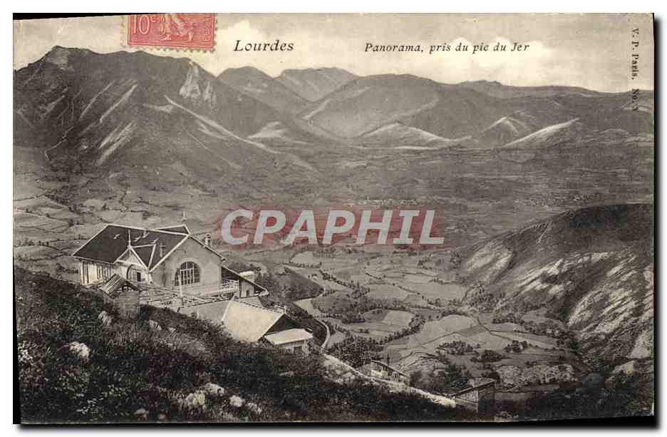 CPA Lourdes Panorama Pris du Pic du Jer