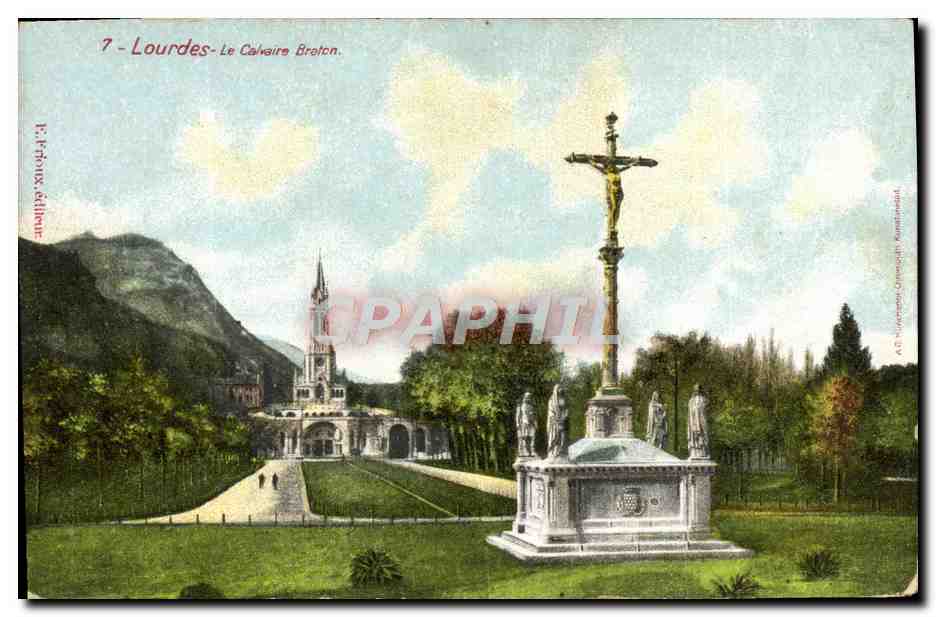 CPA Lourdes Le Calvaire Breton