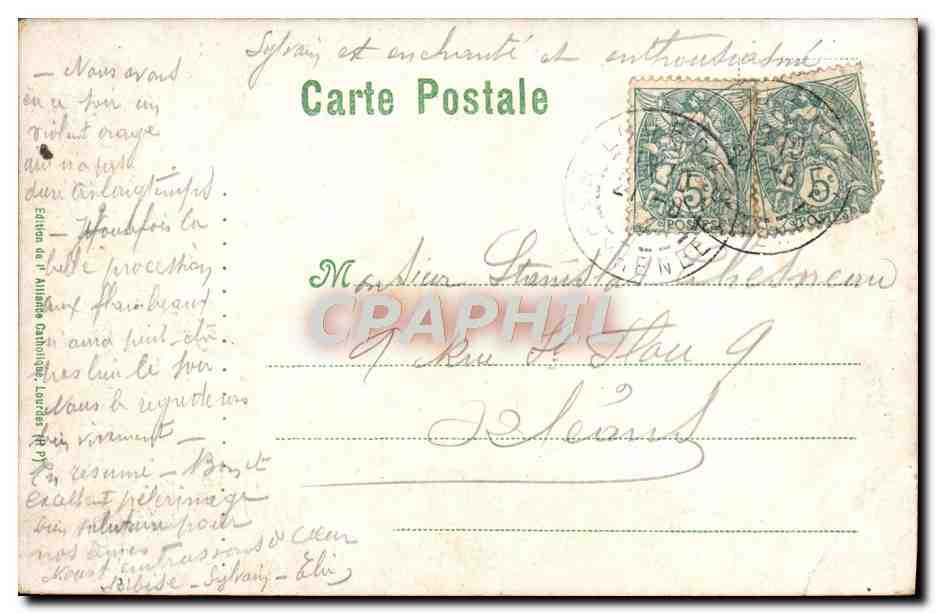 CPA Lourdes Grotte Miraculeuse de Notre Dame de Lourdes — Verso