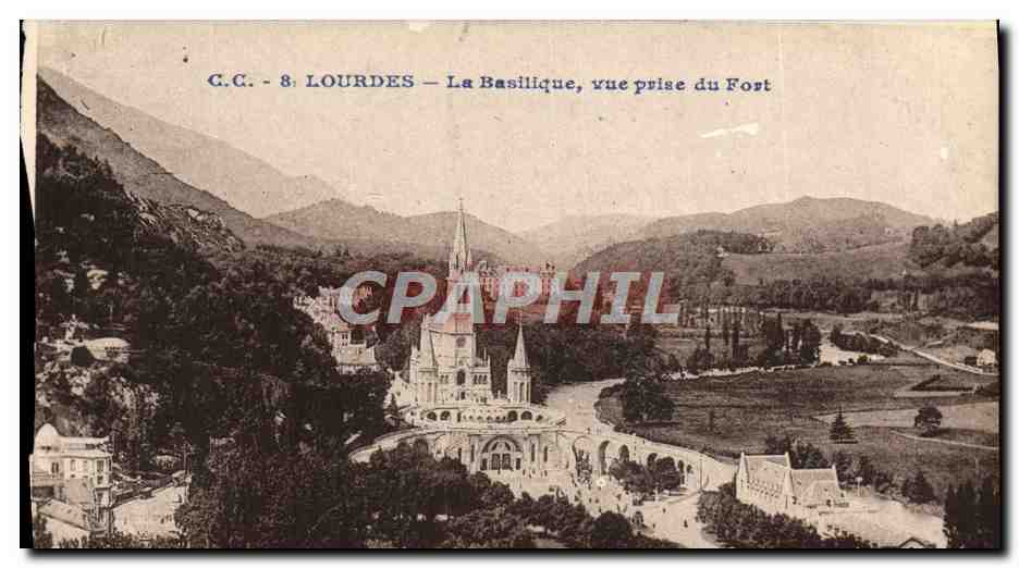 CPA Lourdes La Basilique Vue Prise du Fort