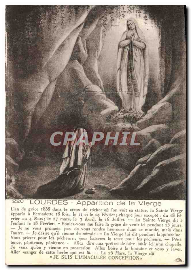 CPA Lourdes Apparition de la Vierge