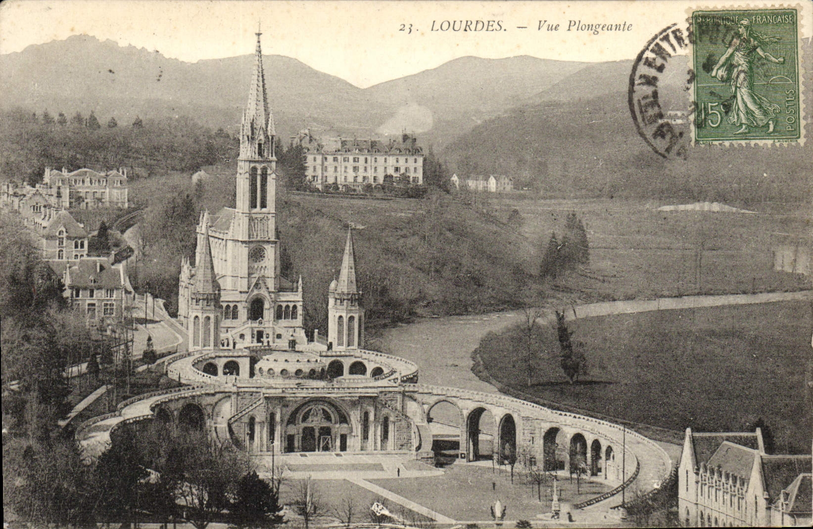 CPA Lourdes Vue Plongeante