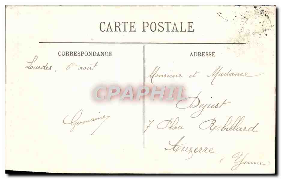 CPA Lourdes La Basilique les Piscines et la Grotte — Verso