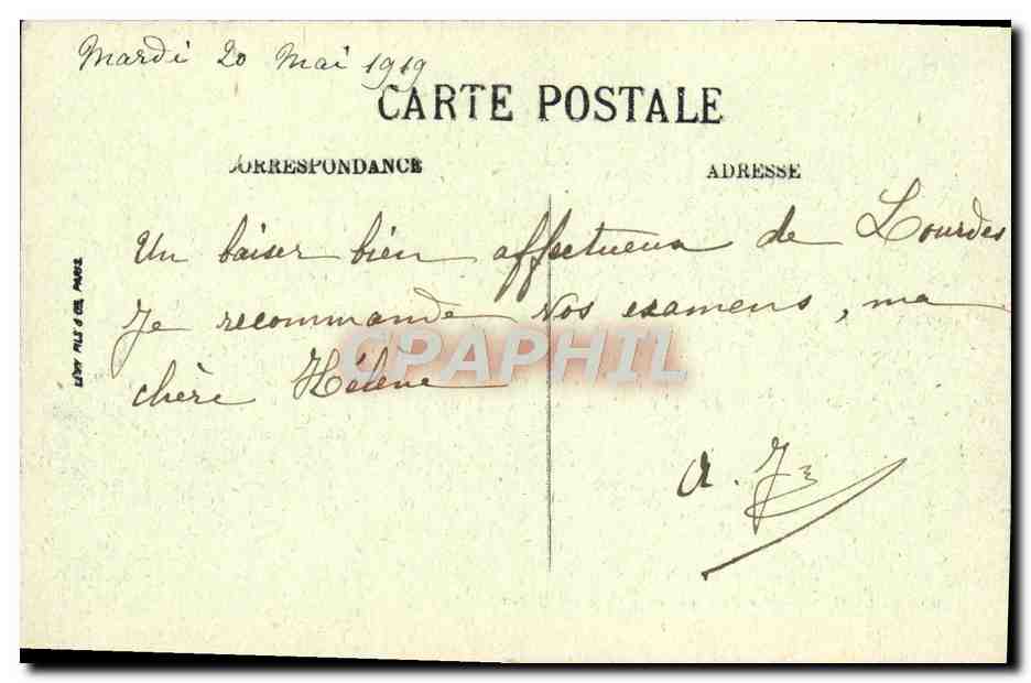 CPA Lourdes La Basilique et le Calvaire Breton — Verso