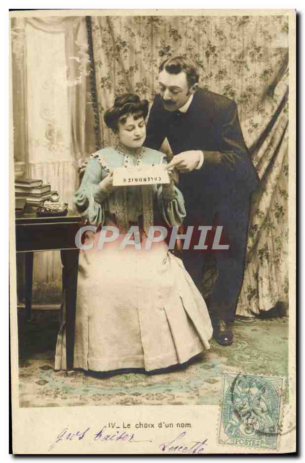 CPA Fantaisie Femme Le Choix d'Un Nom