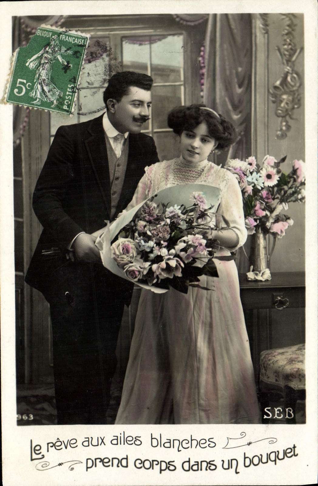CPA Fantaisie Femme Le Reve aux Ailes Blanches