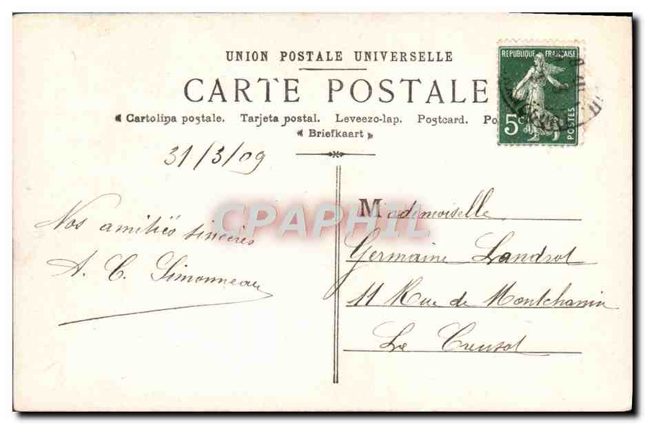CPA Fantaisie Femme Poisson 1er avril — Rückseite
