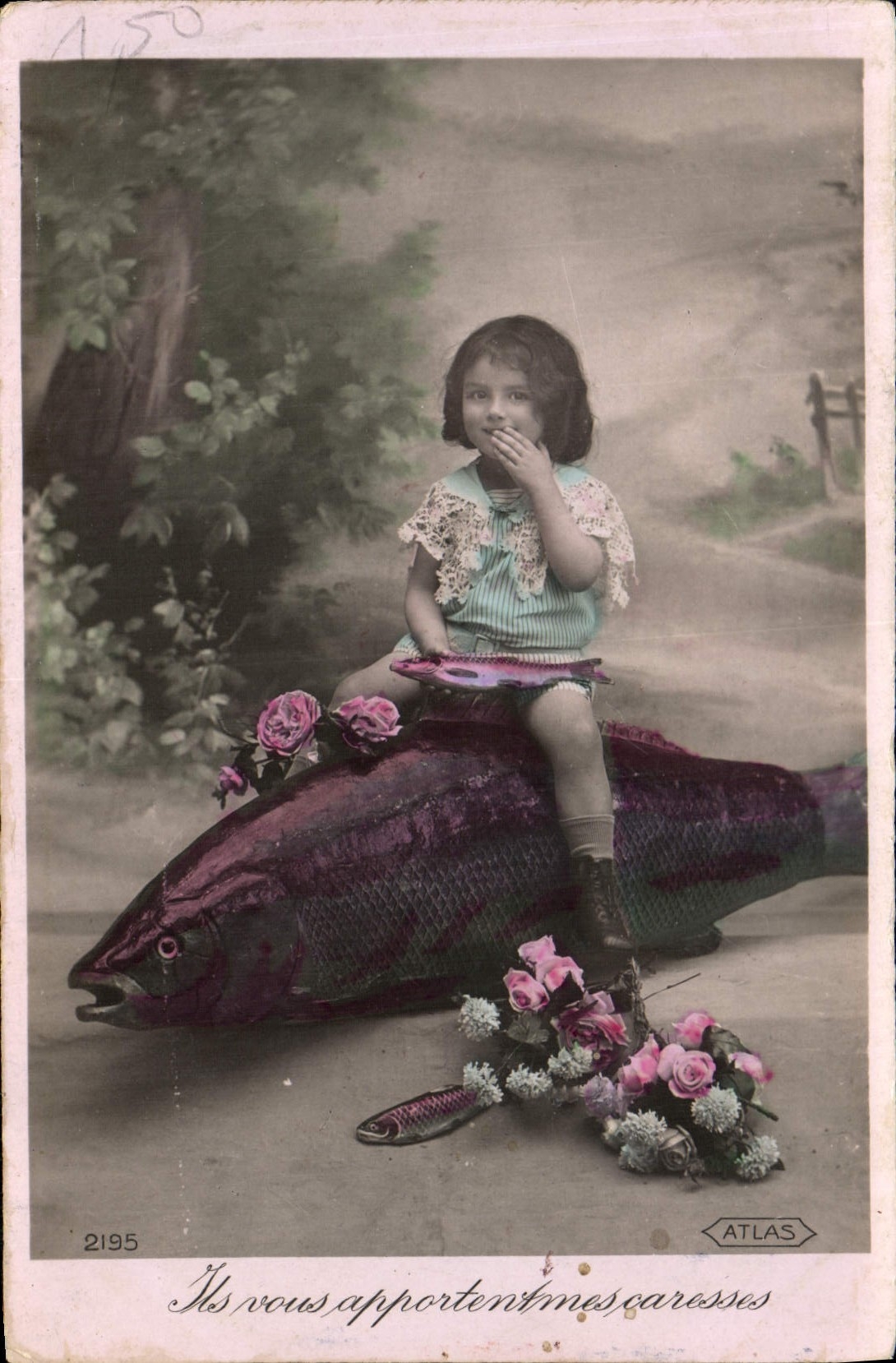 CPA Fantaisie Enfant Poisson 