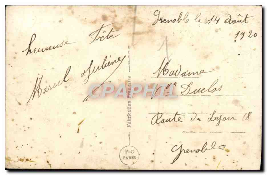 CPA Fantaisie Homme Fleurs  — Rückseite