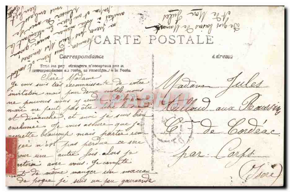 Femme en robe fleurie — 'L'amitié les a fait fleurir' — anonyme, n° 589 — Reverso