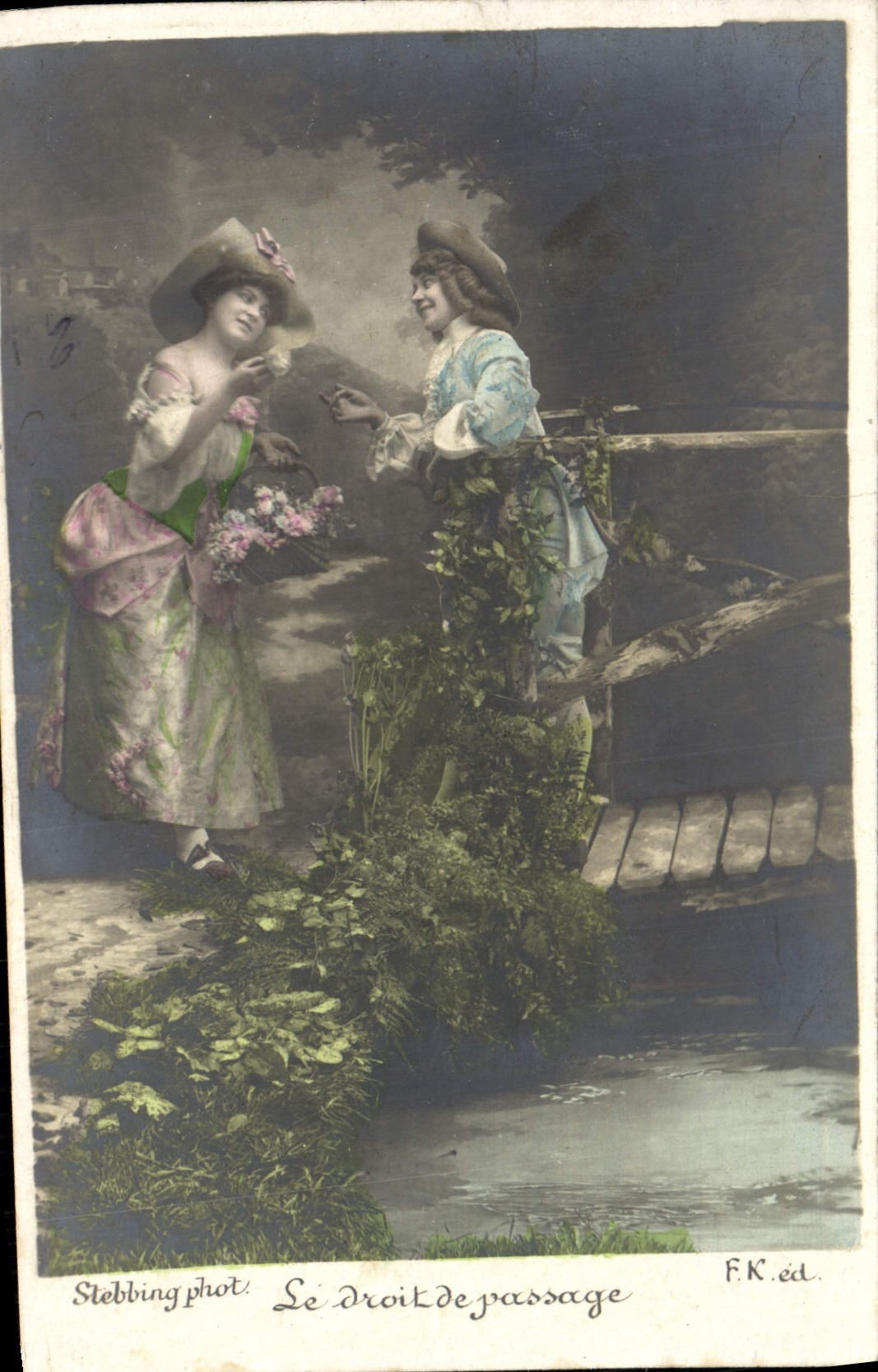 Zwei junge Frauen am See — Le Droit de passage — Stebbing phot. F.K. éd.