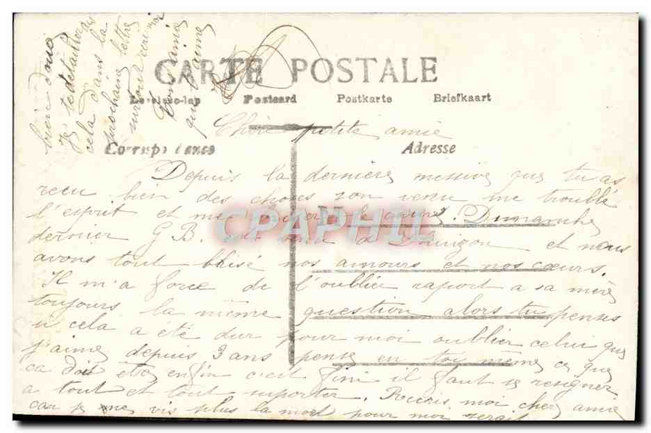 CPA Fantaisie Homme — Rückseite
