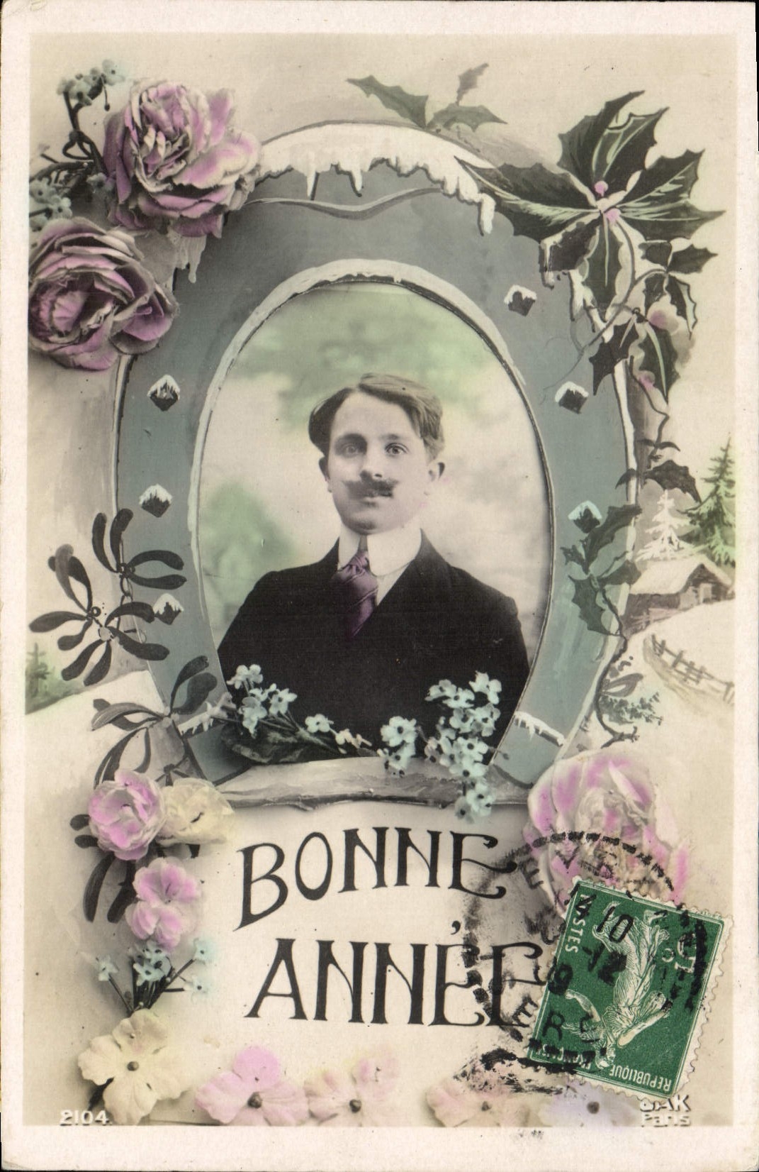 Portrait d'homme — Bonne Année — éditeur CPAPHIL, n° 2104