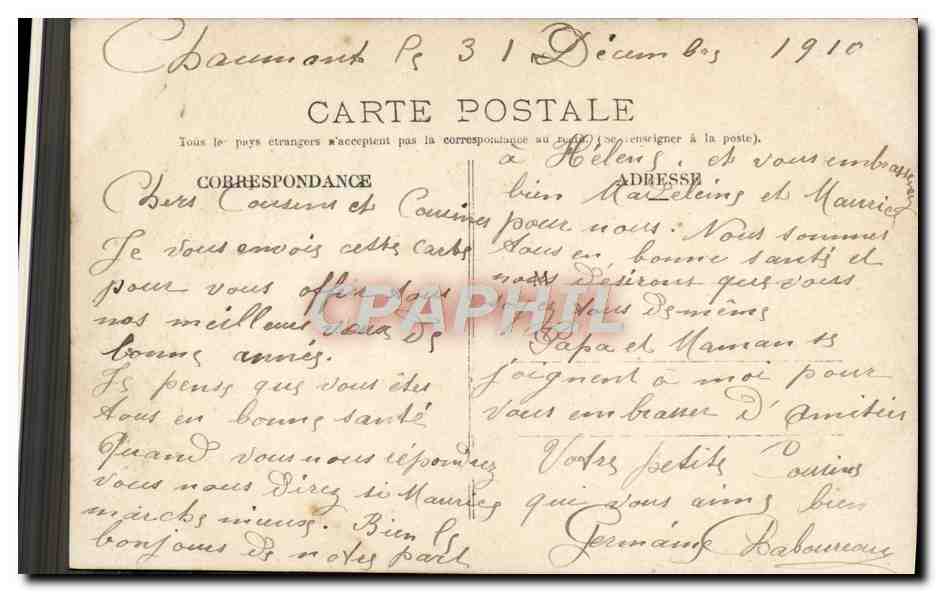 Jeune femme souriante — Bonne Année — IRIS, série 1040 — Achterkant