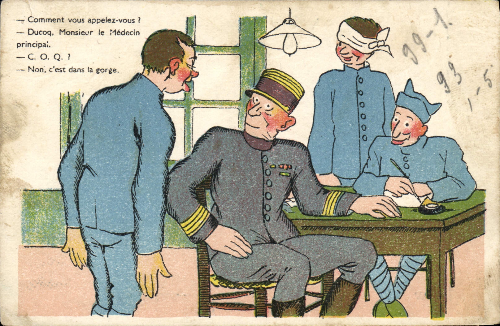 CPA Fantaisie Militaria Medicin Docteur 