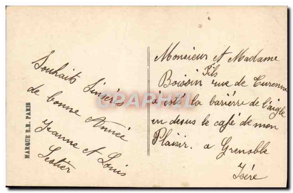 Jeune femme souriante — Bonne Année — Marque E.R. Paris n°7189 — Rückseite