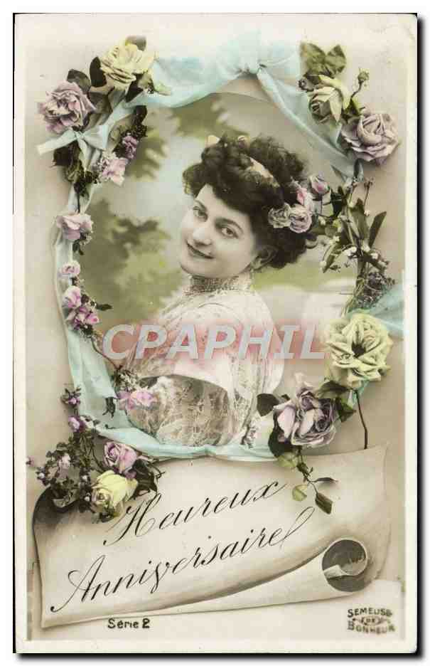 Femme souriante — Anniversaire — Semeuse Bonneur, Série 2