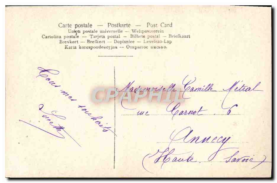 CPA Fantaisie Femme Fleurs — Rückseite
