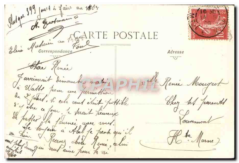 CPA Fantaisie Femme Galant  — Rückseite