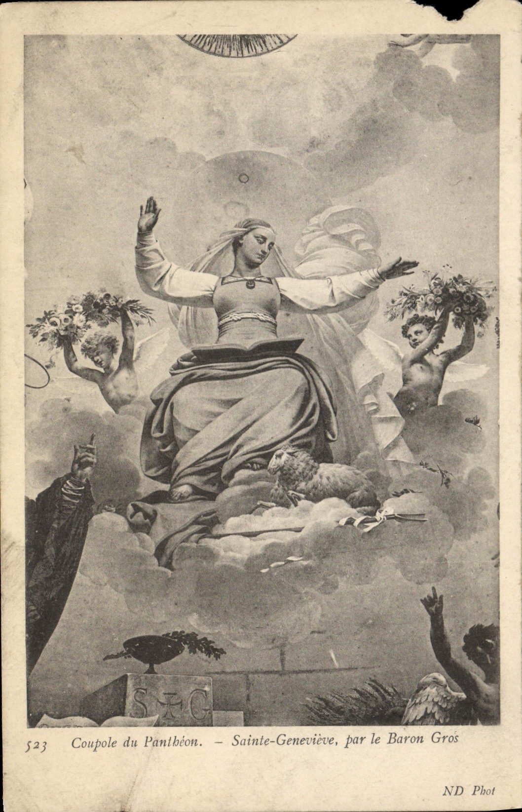 CPA Coupole du Pantbeon Sainte Genevieve par le Baron Gros