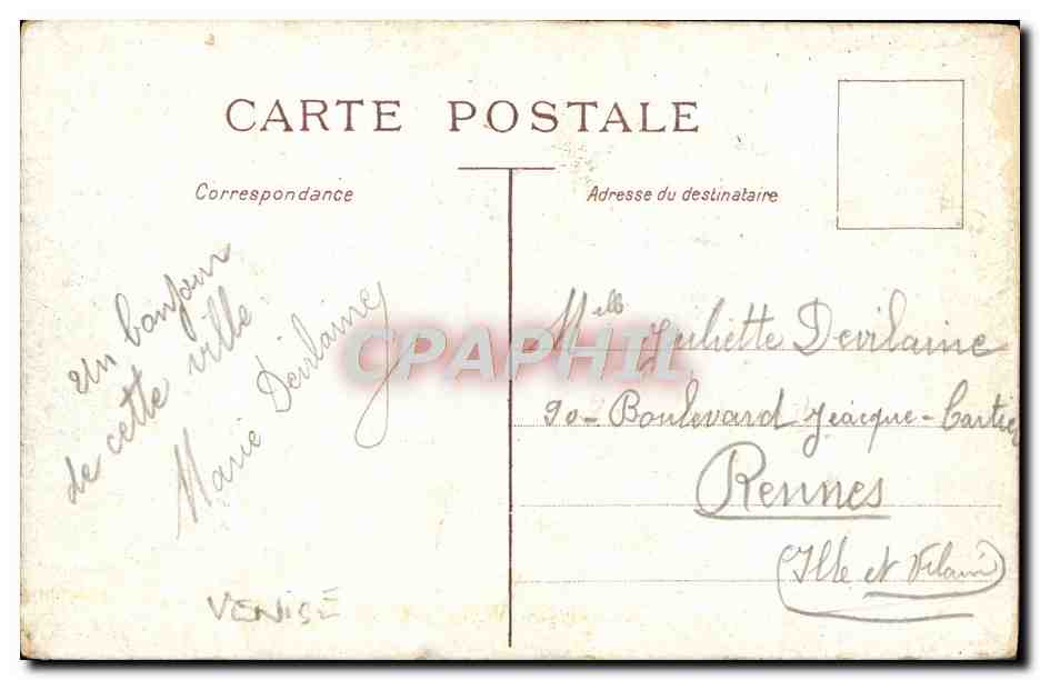 CPA Venise — Verso