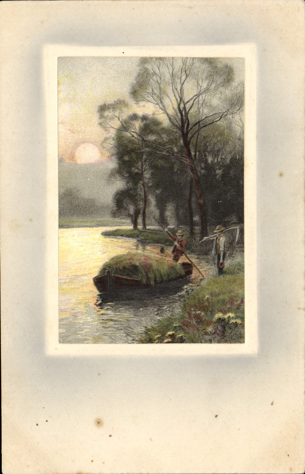 CPA Fantaisie Barque Paysans