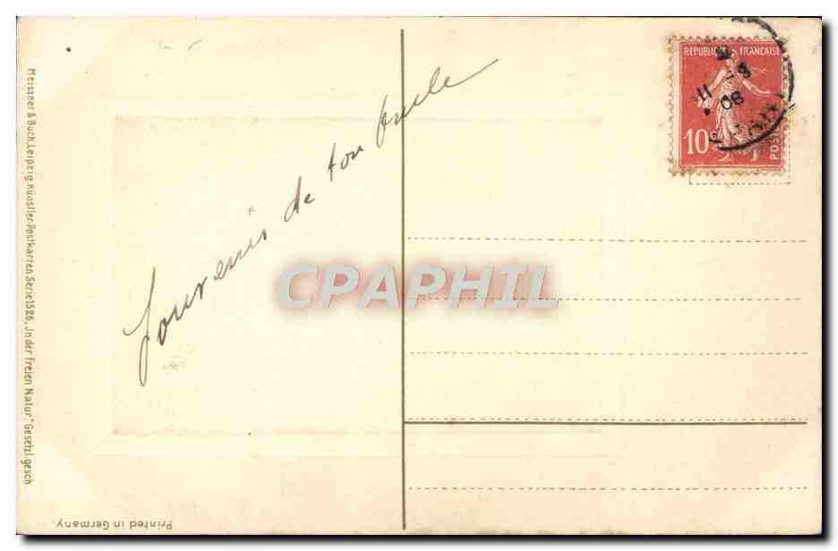 CPA Fantaisie Barque Paysans — Verso