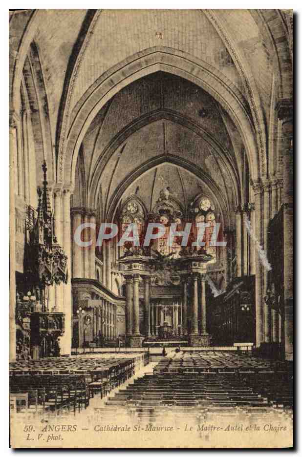 CPA Angers Cathedrale St Maurice Le Maitre Autel et la Chaire