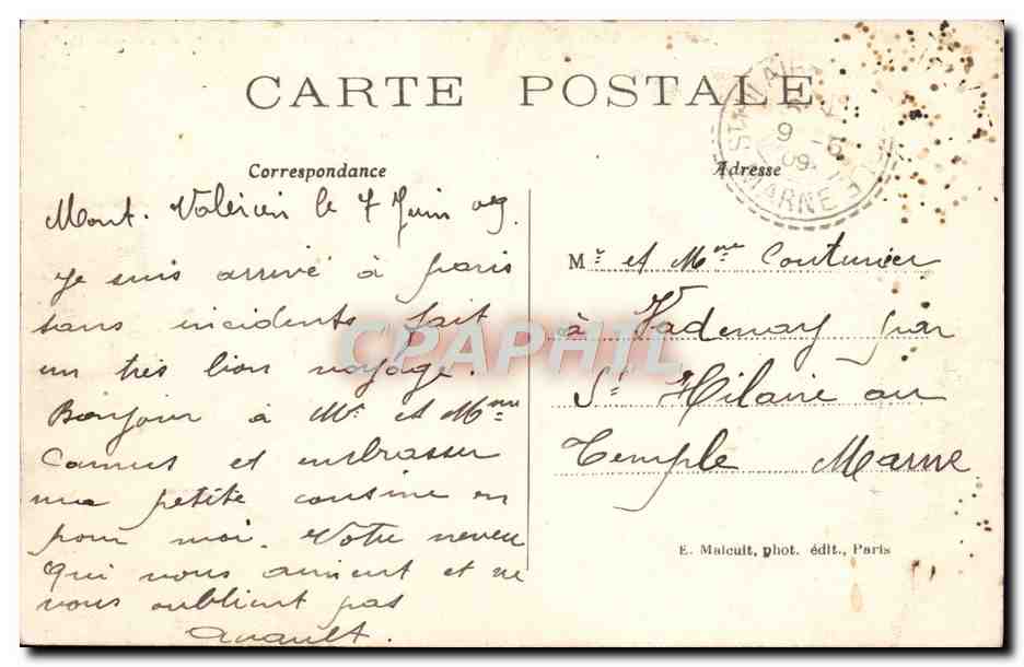 CPA Suresnes Le Mont Valerien et le Chateau des Landes Vue generale  — Rückseite