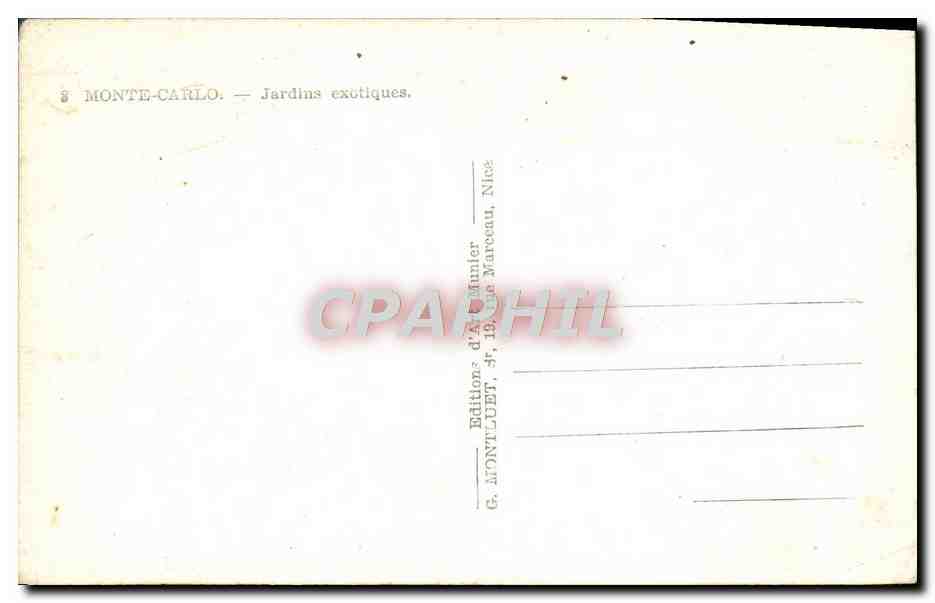 CPA Monte Carlo Jardins Exotiques — Rückseite