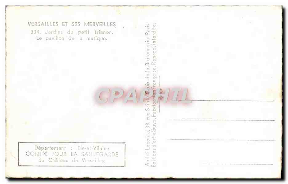 CPM Versailles Et Ses Merveilles Jardins du petit Trianon Le pavillon de musique — Verso
