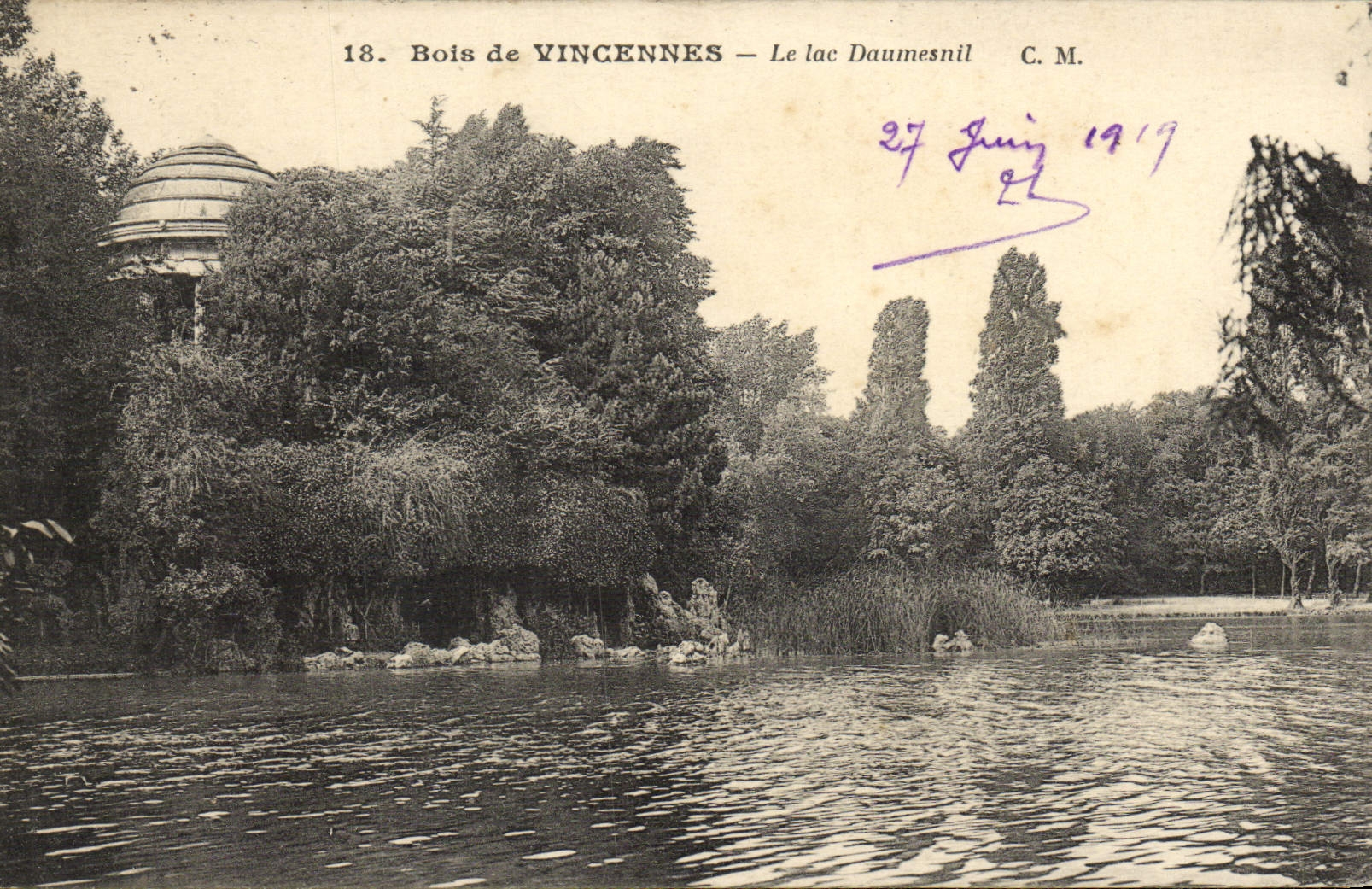 Bois de Vincennes — Le lac Daumesnil — Édition Artistique C. M.