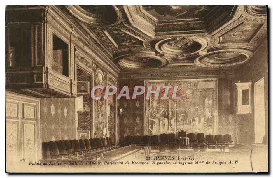 Palast der Gerechtigkeit - Saal des Alten Parlaments der Bretagne — Rennes (Ille-et-Vilaine) — Phototypie A. Breal, Angers