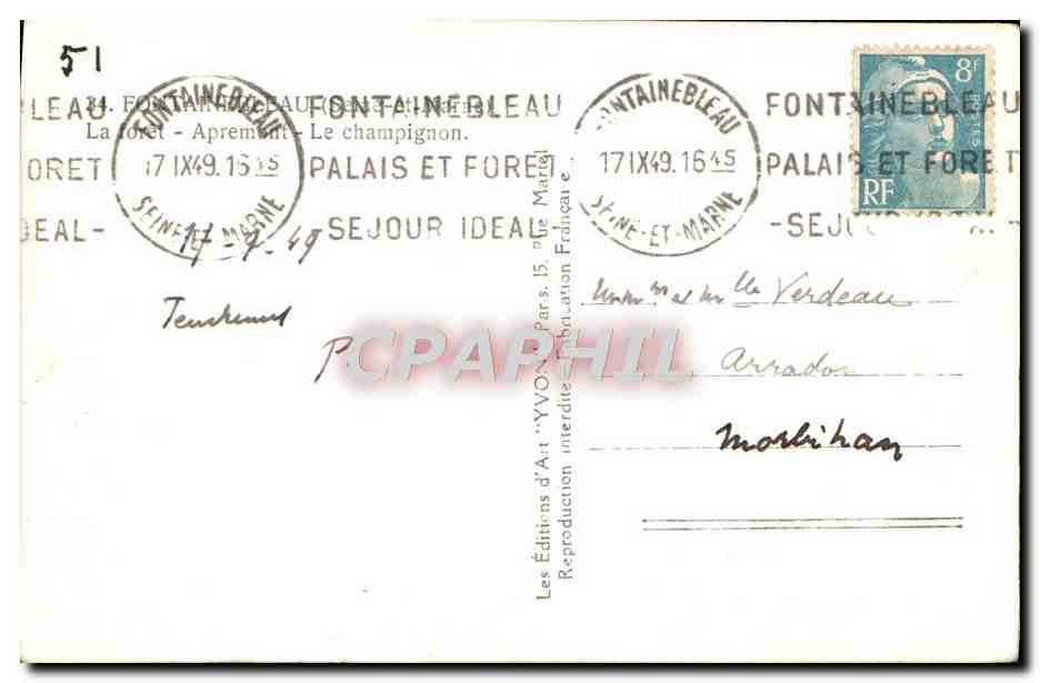 Der Pilz — Fontainebleau — Éditions d'Art — Rückseite
